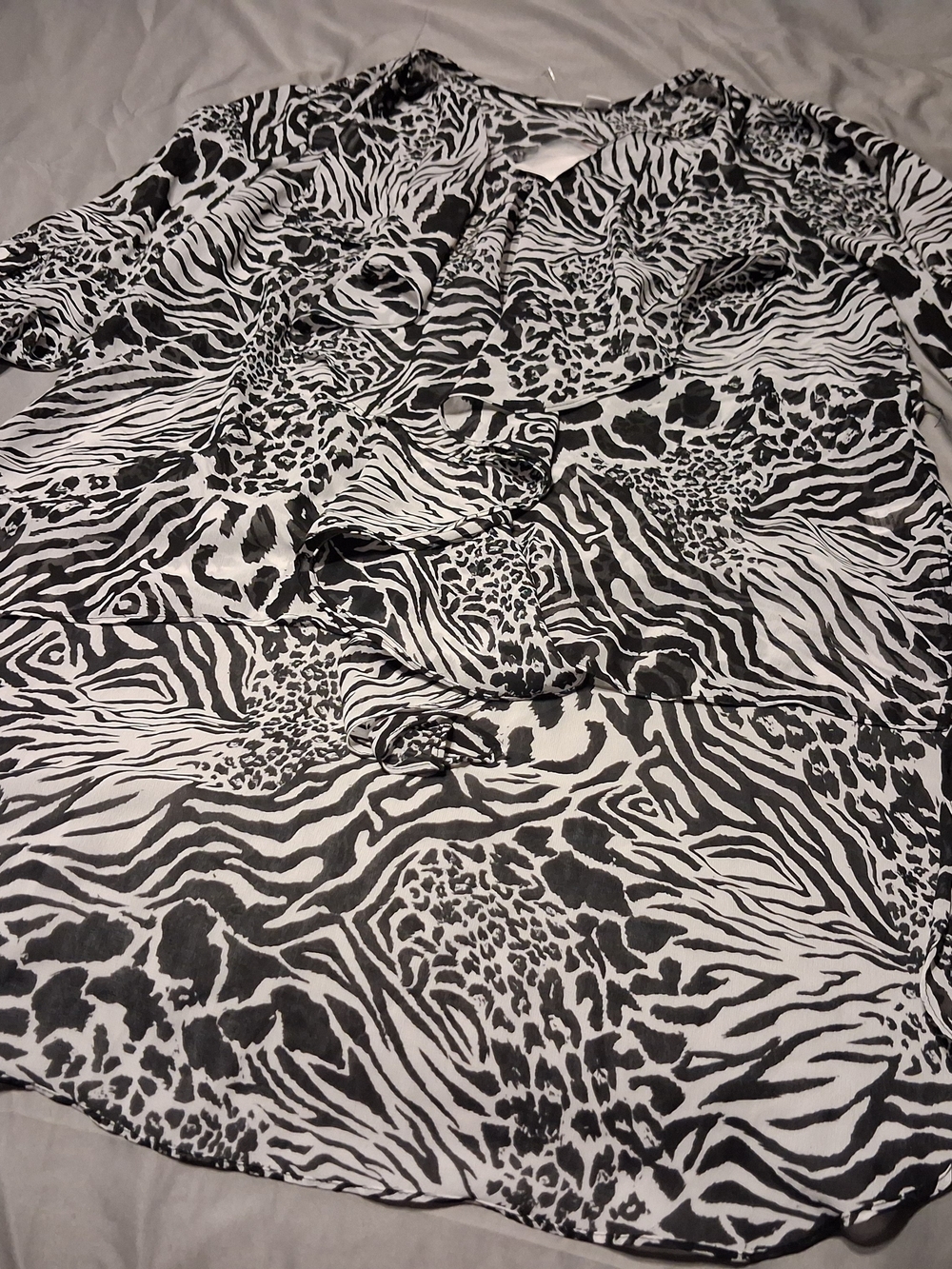 Cato Black and White Animal Print Blouse